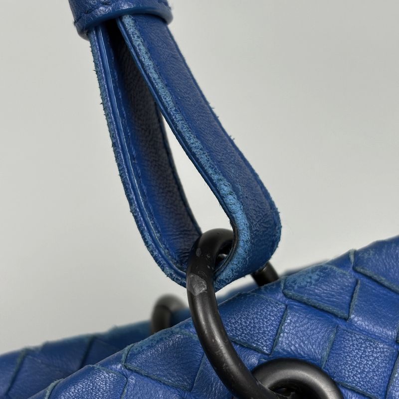 Bottega Veneta Veneta Intrecciato Tote Shoulder Bag Shoulder Tote Leather Blue