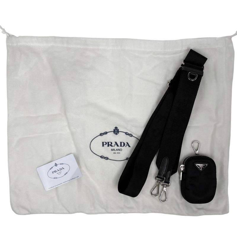 Prada Small Padded Linylon Tote Bag 2way Shoulder Bag Logo Plate Tote Bag Nylon