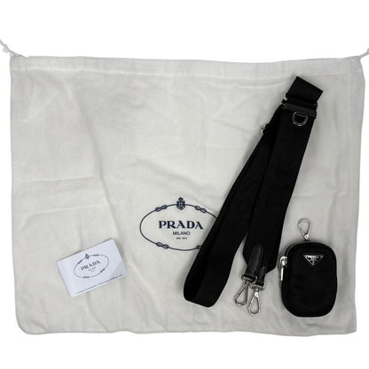 Prada Small Padded Linylon Tote Bag 2way Shoulder Bag Logo Plate Tote Bag Nylon