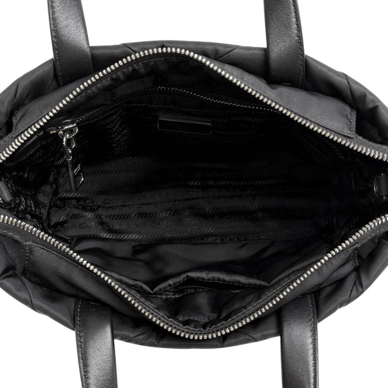 Prada Small Padded Linylon Tote Bag 2way Shoulder Bag Logo Plate Tote Bag Nylon