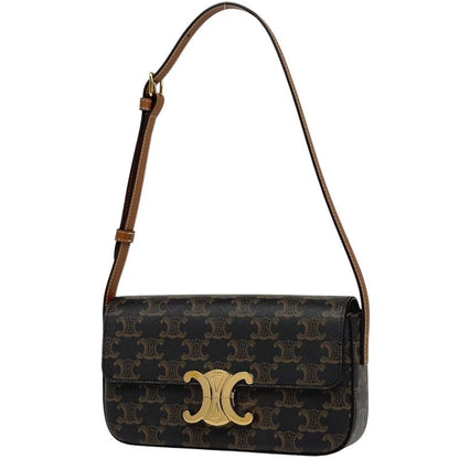 Celine Triomphe Shoulder Bag Shoulder Handbag Shoulder Bag Coated Canvas Brown