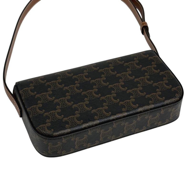 Celine Triomphe Shoulder Bag Shoulder Handbag Shoulder Bag Coated Canvas Brown
