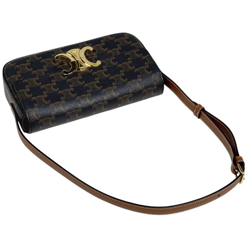 Celine Triomphe Shoulder Bag Shoulder Handbag Shoulder Bag Coated Canvas Brown