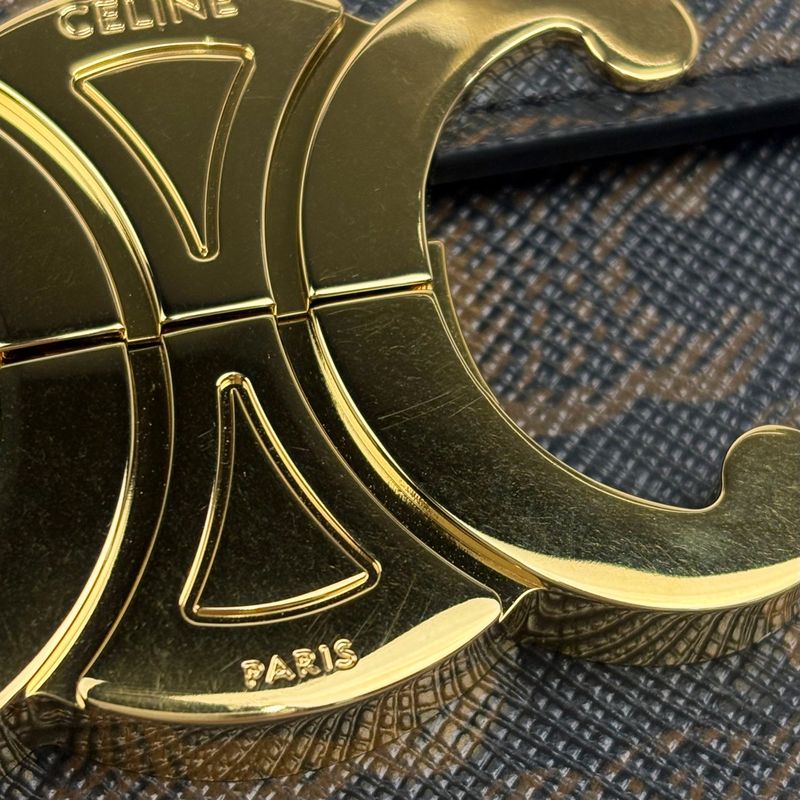 Celine Triomphe Shoulder Bag Shoulder Handbag Shoulder Bag Coated Canvas Brown