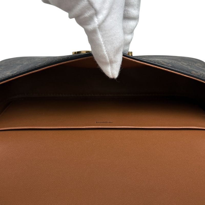 Celine Triomphe Shoulder Bag Shoulder Handbag Shoulder Bag Coated Canvas Brown