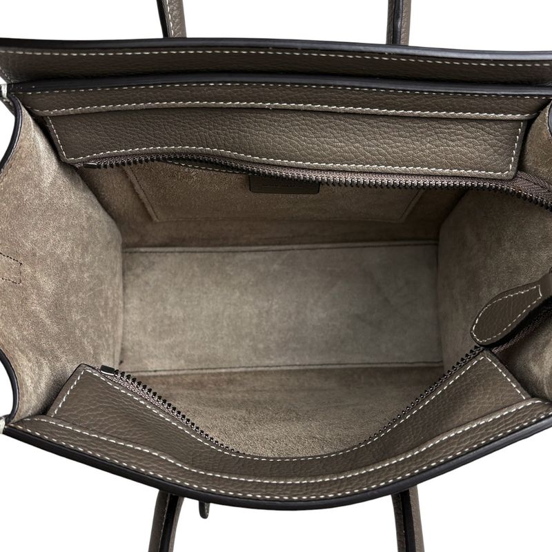 Celine Luggage Nano Shopper 2way Shoulder Bag Handbag Leather Brown Women