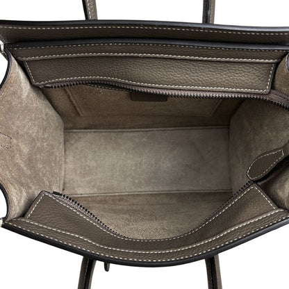 Celine Luggage Nano Shopper 2way Shoulder Bag Handbag Leather Brown Women