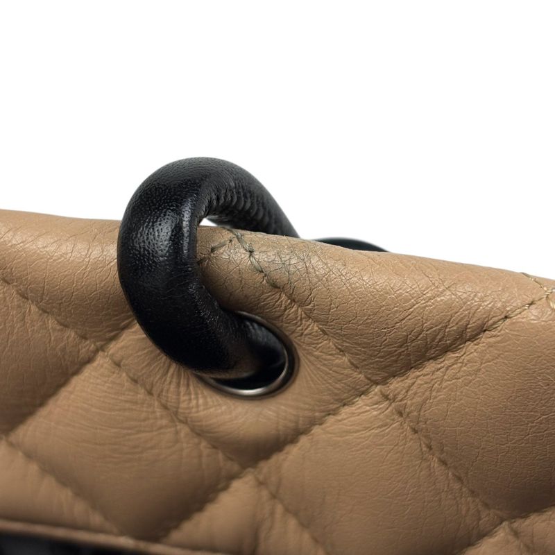 Chanel Cambon Line Medium Tote Bag Coco Mark Handbag Tote Leather Beige Black