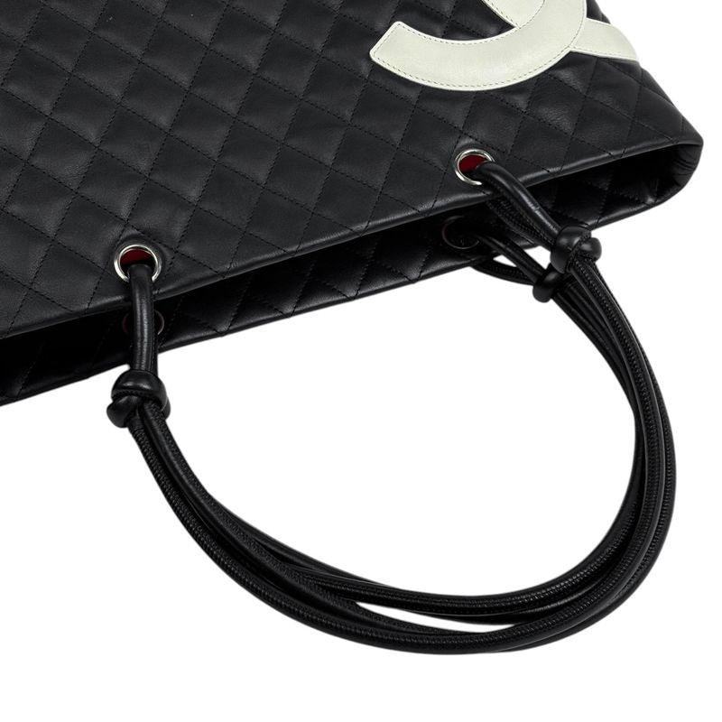 Chanel Cambon Line Large Tote Bag Coco Mark Shoulder Bag Tote Leather Black