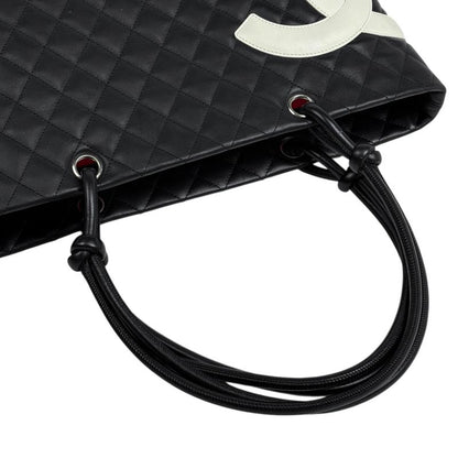Chanel Cambon Line Large Tote Bag Coco Mark Shoulder Bag Tote Leather Black