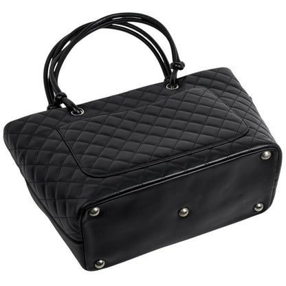 Chanel Cambon Line Large Tote Bag Coco Mark Shoulder Bag Tote Leather Black