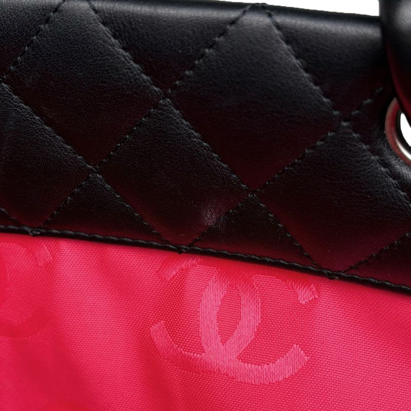 Chanel Cambon Line Large Tote Bag Coco Mark Shoulder Bag Tote Leather Black