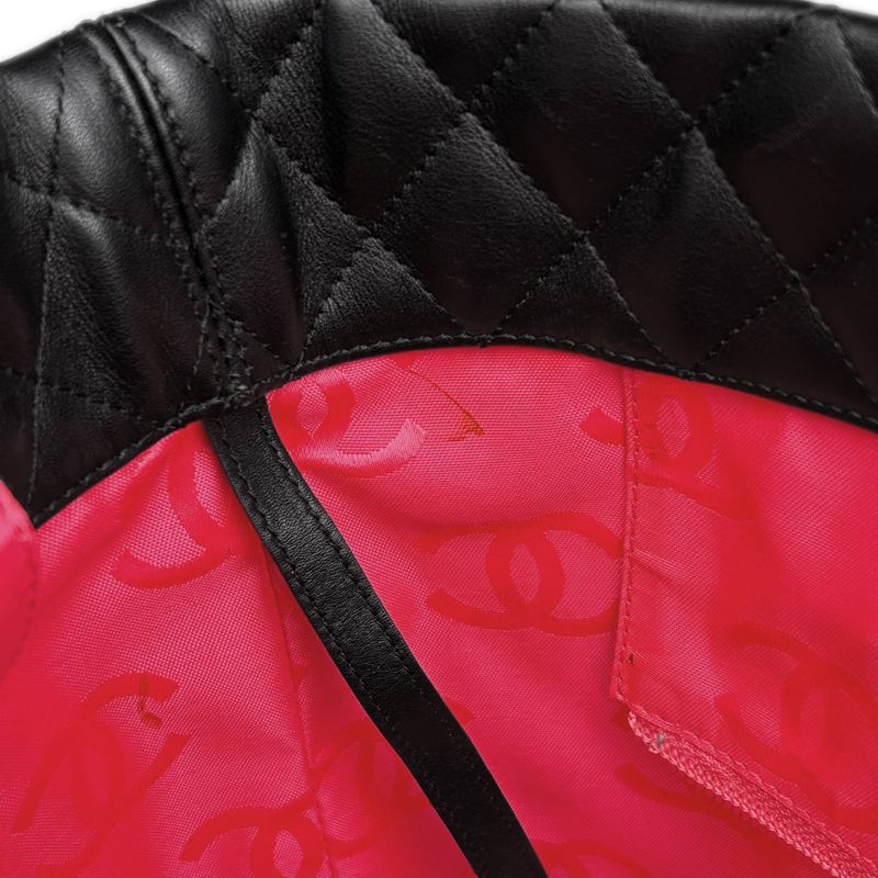 Chanel Cambon Line Large Tote Bag Coco Mark Shoulder Bag Tote Leather Black