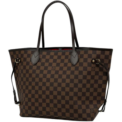 Louis Vuitton Neverfull MM Shoulder Bag Shopping Tote Bag Damier Brown N51105