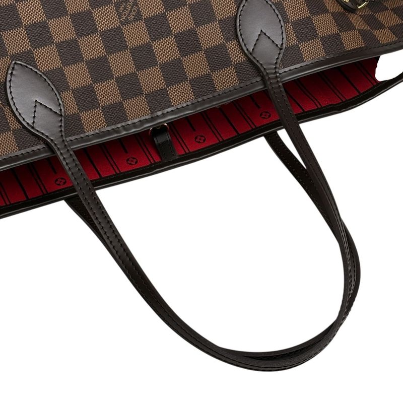 Louis Vuitton Neverfull MM Shoulder Bag Shopping Tote Bag Damier Brown N51105