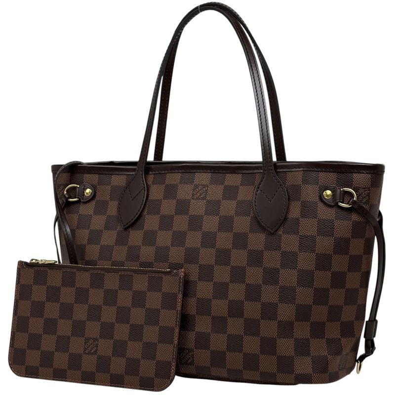 Louis Vuitton Neverfull PM Handbag Tote Bag Damier Brown N41359 Women
