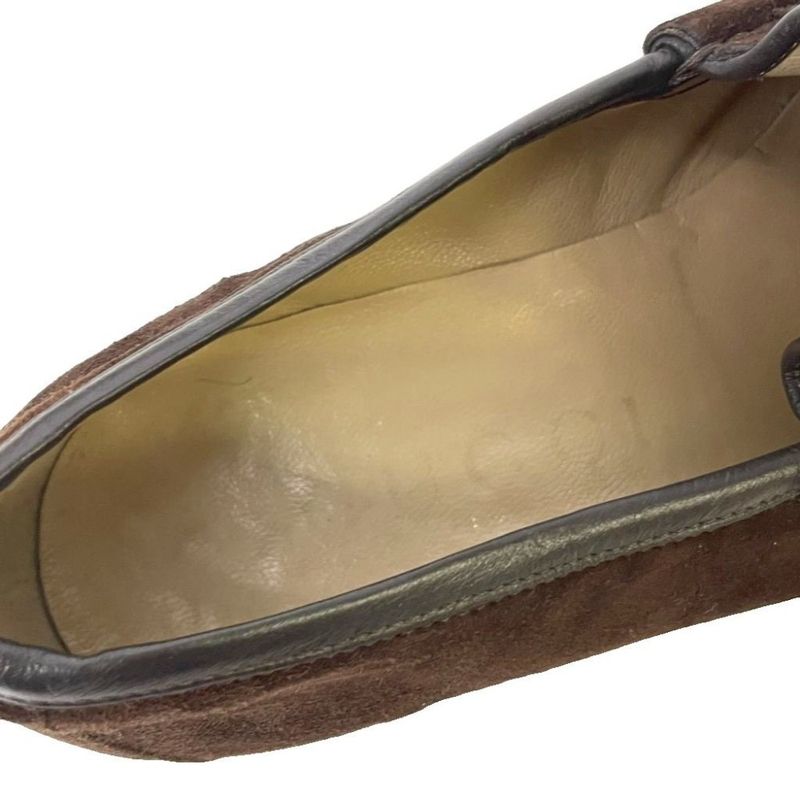 Gucci Horsebit Loafers Slip-on Suede Shoes 110 0009 39.5 E Dark Brown AA