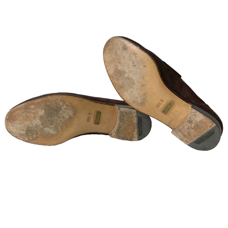 Gucci Horsebit Loafers Slip-on Suede Shoes 110 0009 39.5 E Dark Brown AA