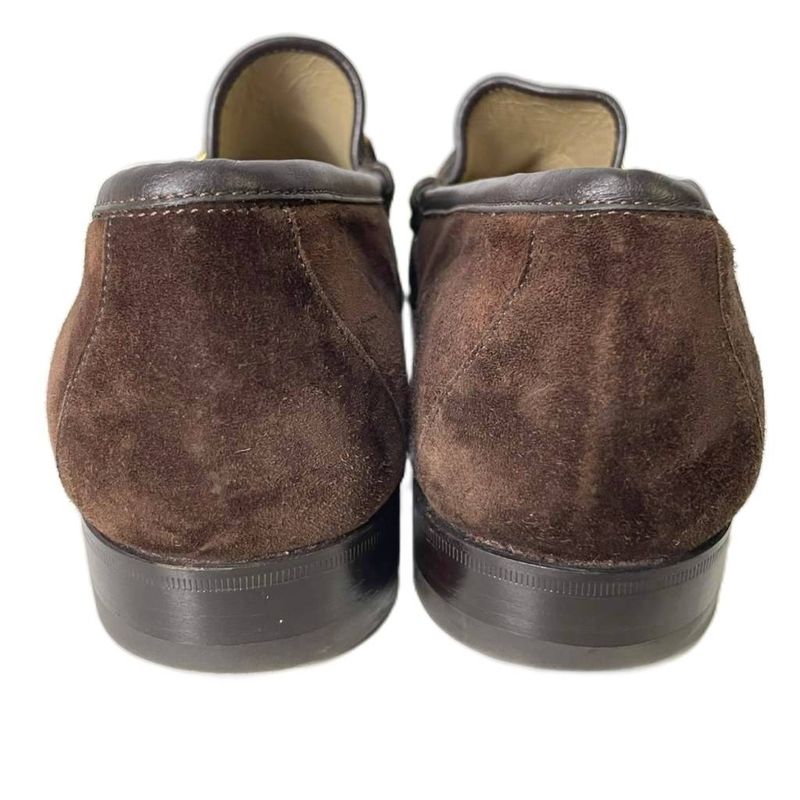 Gucci Horsebit Loafers Slip-on Suede Shoes 110 0009 39.5 E Dark Brown AA