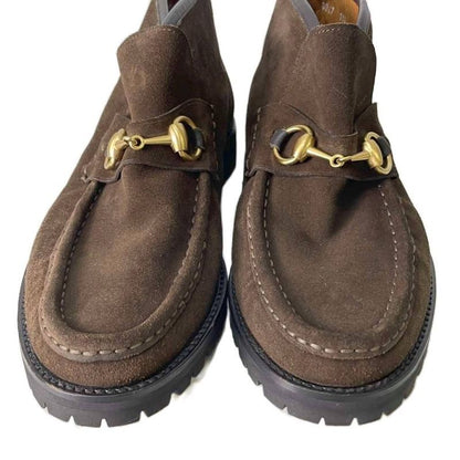 Gucci Horsebit Chukka Boots Short Boots Suede Shoes 0067114 39.5 E Dark Brown AA