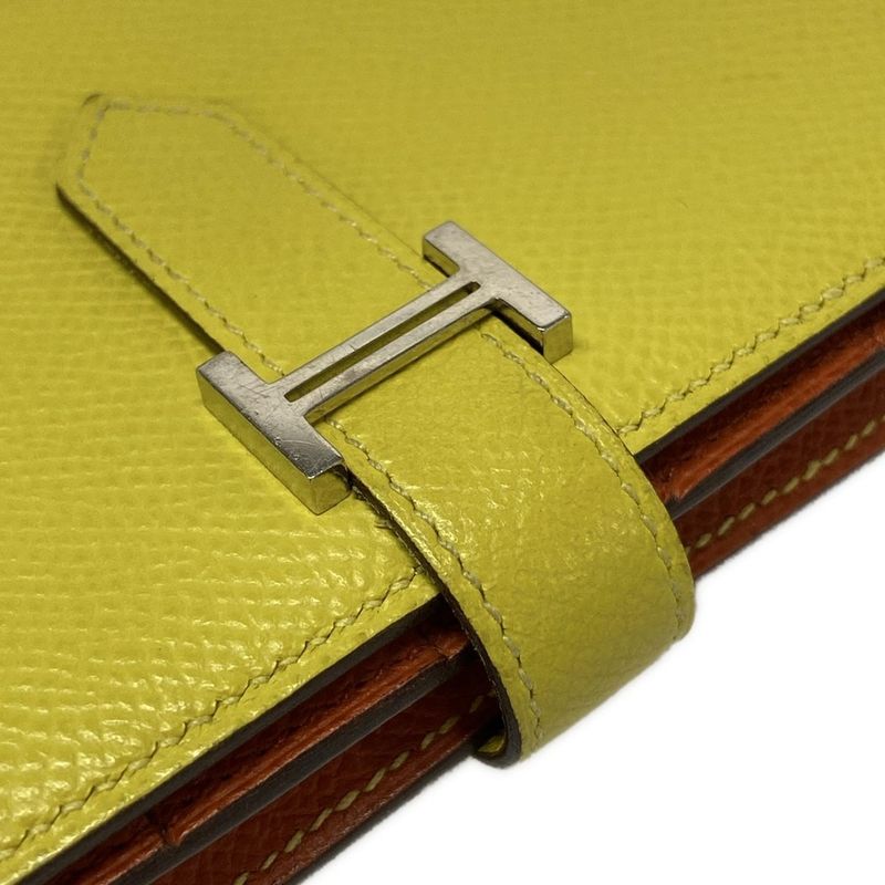 Hermes Long Wallet Bearn Souffle Verso Lime And Taille Batteau New Shape