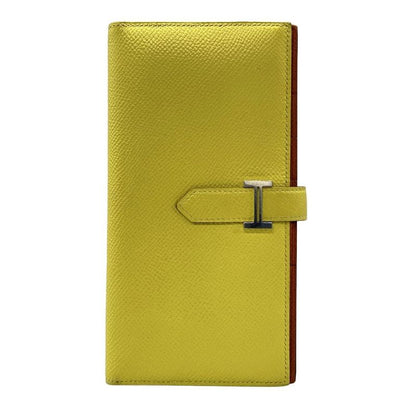 Hermes Long Wallet Bearn Souffle Verso Lime And Taille Batteau New Shape