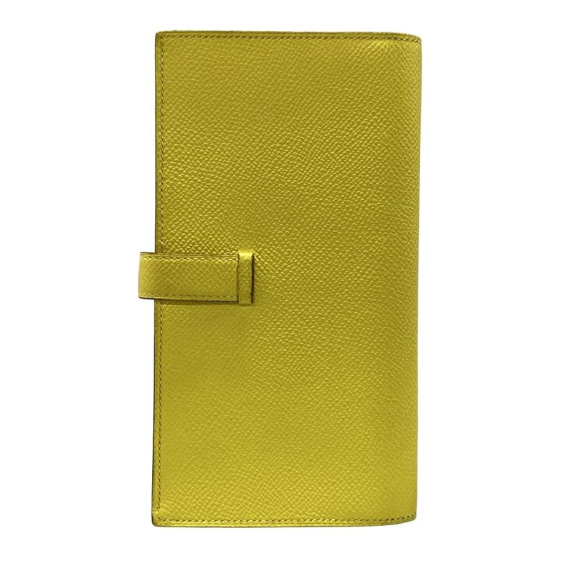 Hermes Long Wallet Bearn Souffle Verso Lime And Taille Batteau New Shape