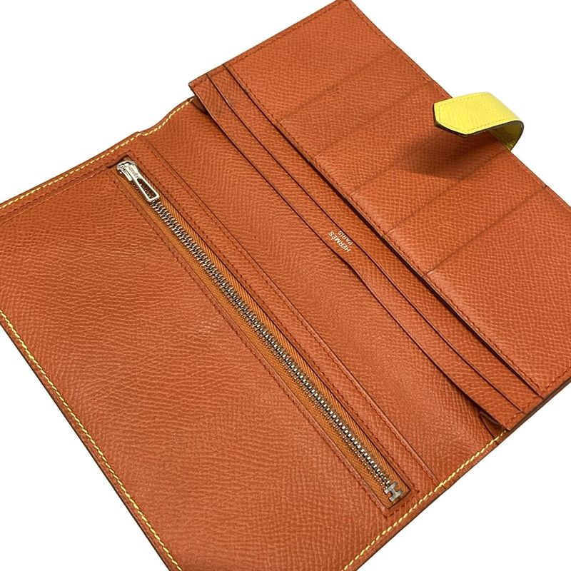 Hermes Long Wallet Bearn Souffle Verso Lime And Taille Batteau New Shape