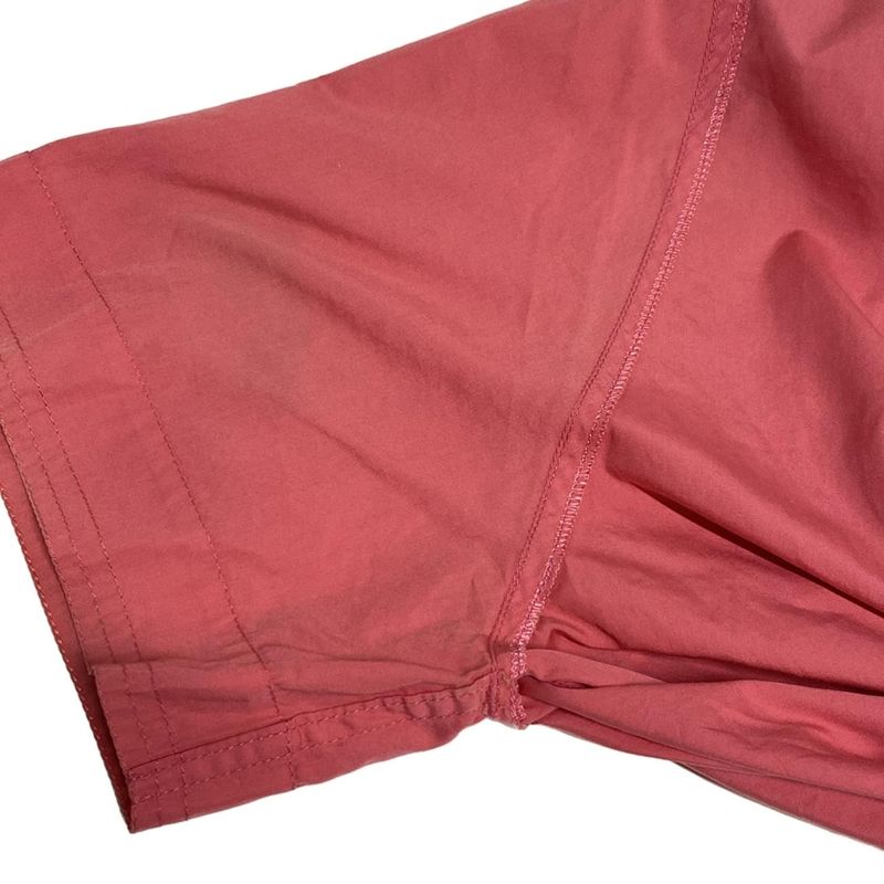 Chanel Short Sleeve Shirt Blouse Size 38 M Ladies Pink Guilloche Button Cotton