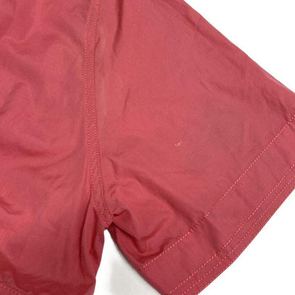 Chanel Short Sleeve Shirt Blouse Size 38 M Ladies Pink Guilloche Button Cotton