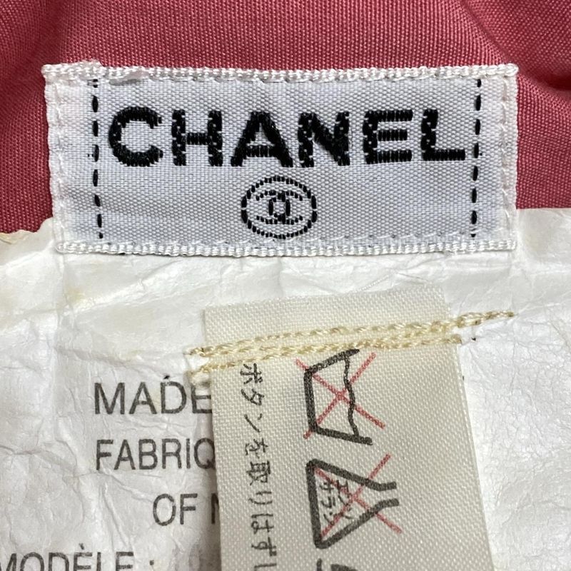 Chanel Short Sleeve Shirt Blouse Size 38 M Ladies Pink Guilloche Button Cotton