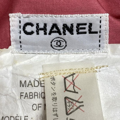 Chanel Short Sleeve Shirt Blouse Size 38 M Ladies Pink Guilloche Button Cotton