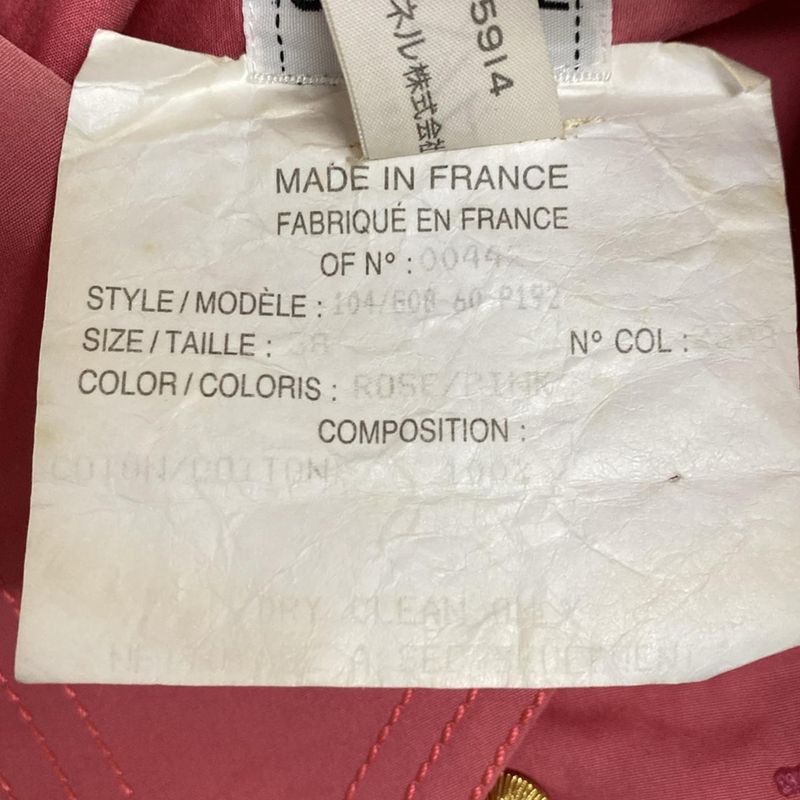 Chanel Short Sleeve Shirt Blouse Size 38 M Ladies Pink Guilloche Button Cotton