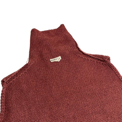Hermes Sleeveless Sweater Size S Women's Margiela Period Bordeaux High Neck Silk