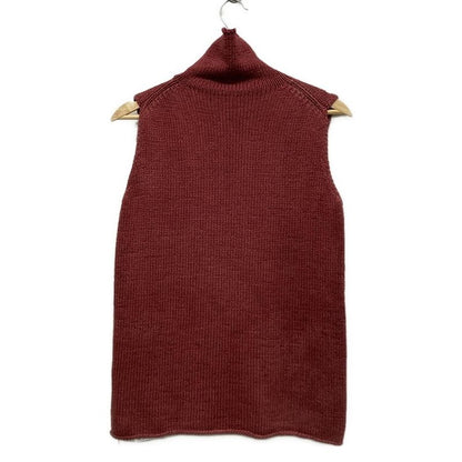 Hermes Sleeveless Sweater Size S Women's Margiela Period Bordeaux High Neck Silk