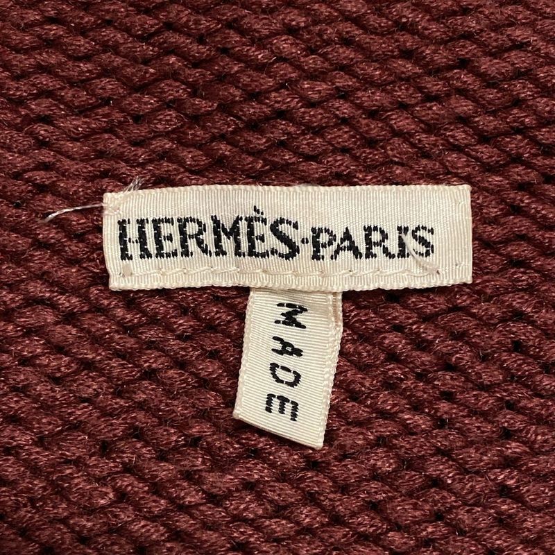 Hermes Sleeveless Sweater Size S Women's Margiela Period Bordeaux High Neck Silk