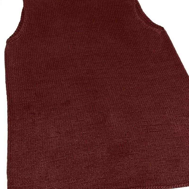 Hermes Sleeveless Sweater Size S Women's Margiela Period Bordeaux High Neck Silk