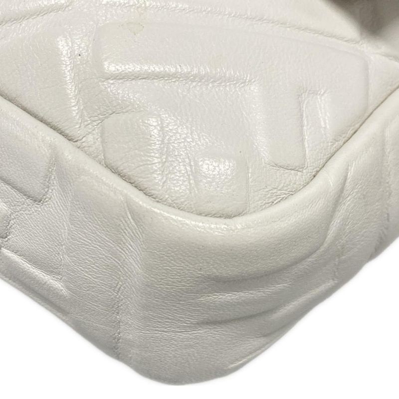 Fendi Handbag Mamma Bucket 8br600-a72v White Baguette Zucca Pattern Shape