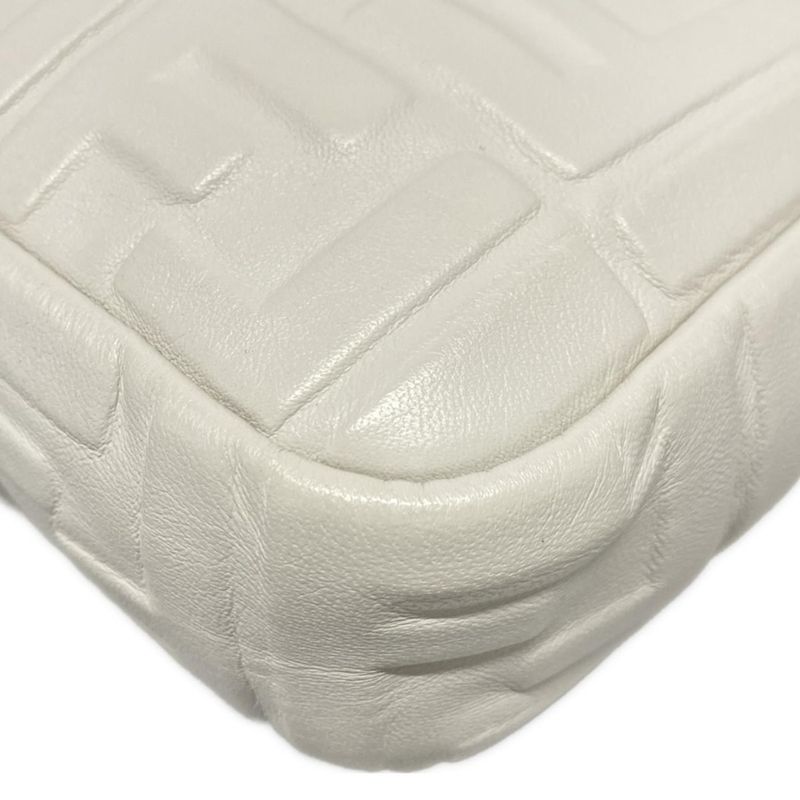 Fendi Handbag Mamma Bucket 8br600-a72v White Baguette Zucca Pattern Shape