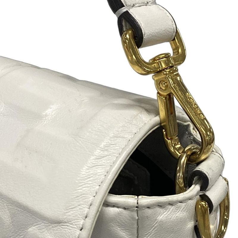 Fendi Handbag Mamma Bucket 8br600-a72v White Baguette Zucca Pattern Shape