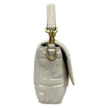 Fendi Handbag Mamma Bucket 8br600-a72v White Baguette Zucca Pattern Shape