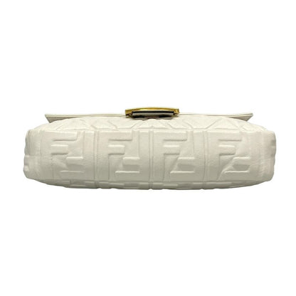 Fendi Handbag Mamma Bucket 8br600-a72v White Baguette Zucca Pattern Shape
