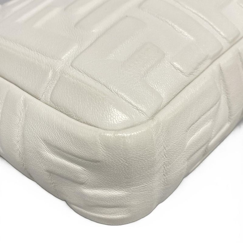 Fendi Handbag Mamma Bucket 8br600-a72v White Baguette Zucca Pattern Shape