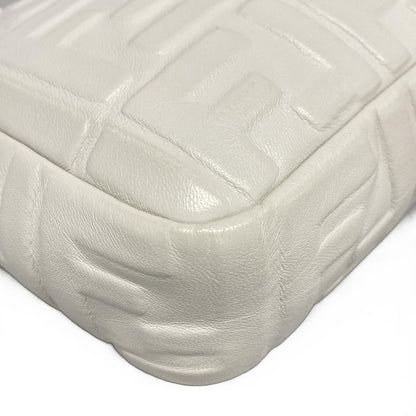 Fendi Handbag Mamma Bucket 8br600-a72v White Baguette Zucca Pattern Shape