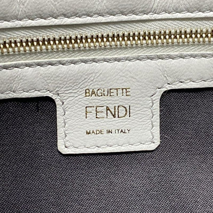 Fendi Handbag Mamma Bucket 8br600-a72v White Baguette Zucca Pattern Shape