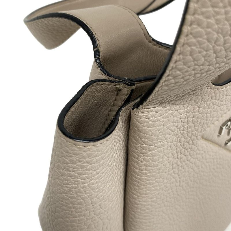 Prada Tote Leather Mini Handbag 1ba349 Pink Beige Leather