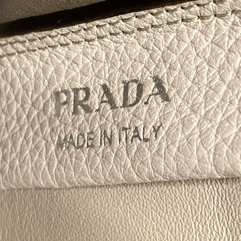 Prada Tote Leather Mini Handbag 1ba349 Pink Beige Leather