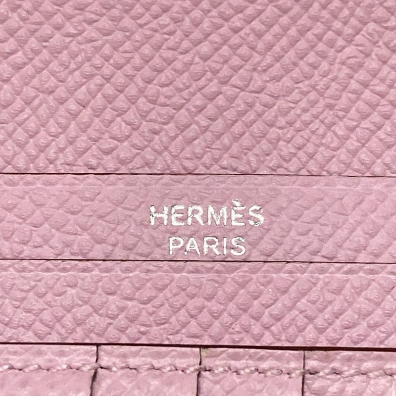 Hermes Bifold Wallet Bearn Compact Verso Lime X Mauve Silvestre New Shape