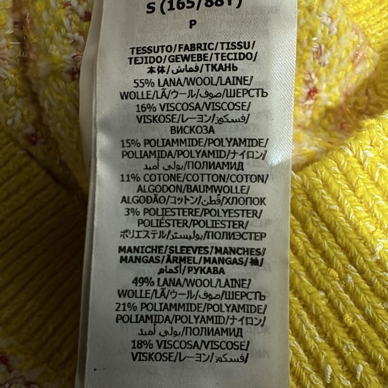 Gucci Short Sleeved Sweater Size S Women - 749026 Yellow X Pink X Multi Lame GG