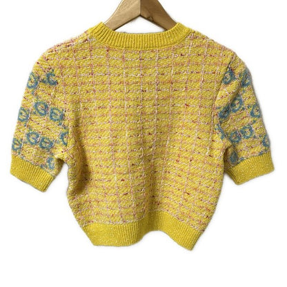 Gucci Short Sleeved Sweater Size S Women - 749026 Yellow X Pink X Multi Lame GG